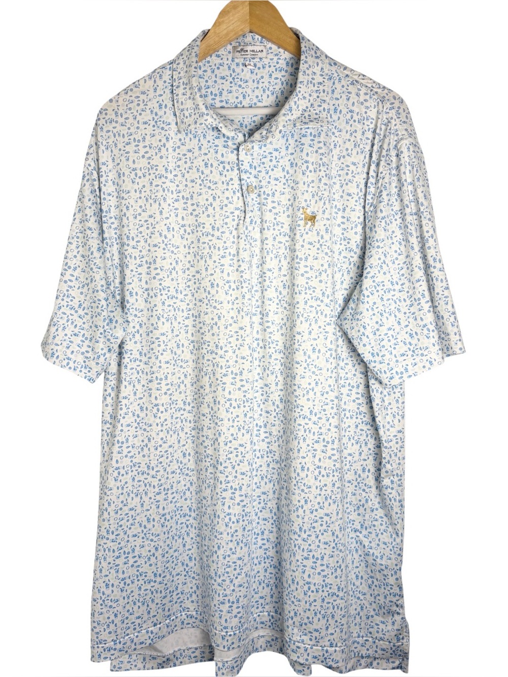 Peter Millar Summer Comfort Golden Goat TPC Sawgrass Cocktail Print Polo Size XL